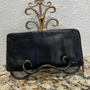 Black HOBO Continental Wallet Leather